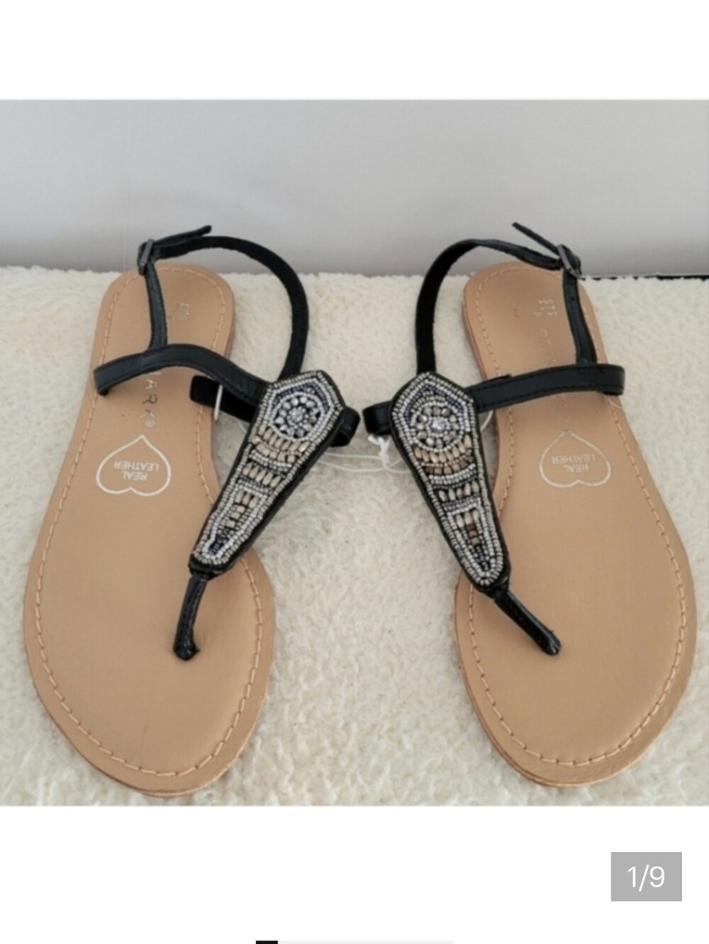 PRIMARK Sling Back Boho Leather Sandals Size 7